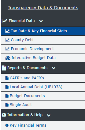 reference image of site sidebar navigation